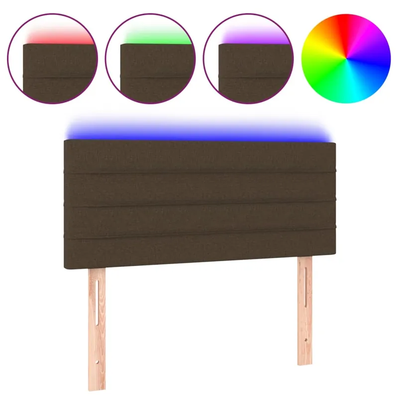 Cabecero con LED de tela gris claro 90x5x78/88 cm - Muebles