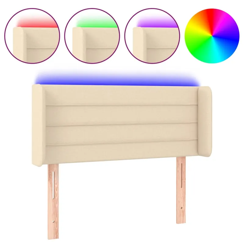 Cabecero con LED de tela gris claro 93x16x78/88 cm - Muebles