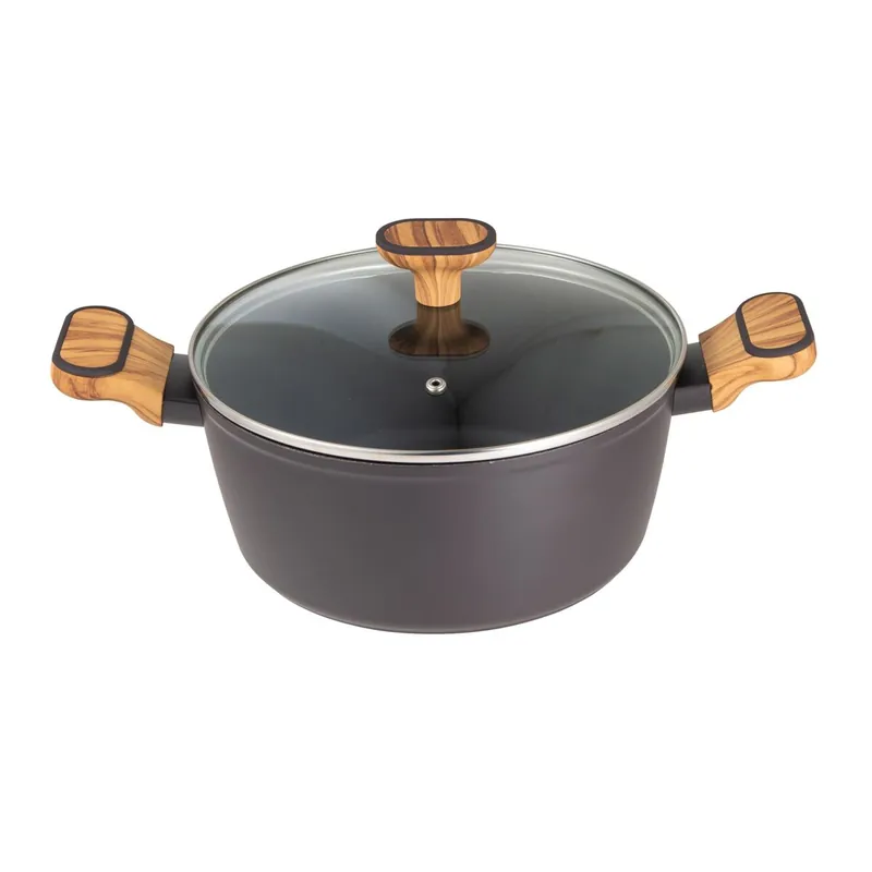 Bergner Charcoal Cacerola con tapa de Ø24cm de 4L en Aluminio forjado Antiadherente - Cocina