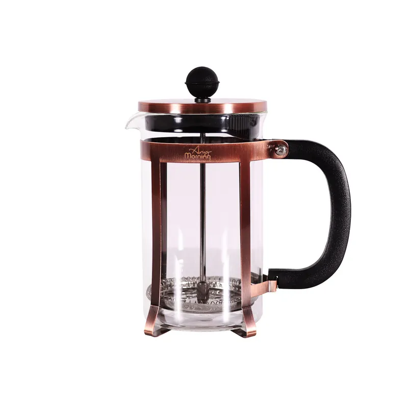 Any Morning Cafetera de émbolo 600 ml acero inox y vidrio 3 tazas - Cocina