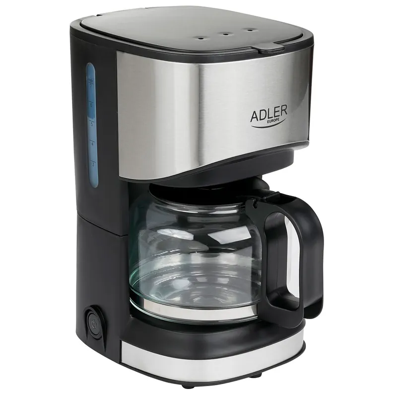 Adler AD4407 Cafetera Eléctrica de Goteo 6 Tazas 0,7 L, Filtro Extraíble, Antigoteo, Mantiene Café Caliente, 550, Negro/Plata - Electrodomésticos