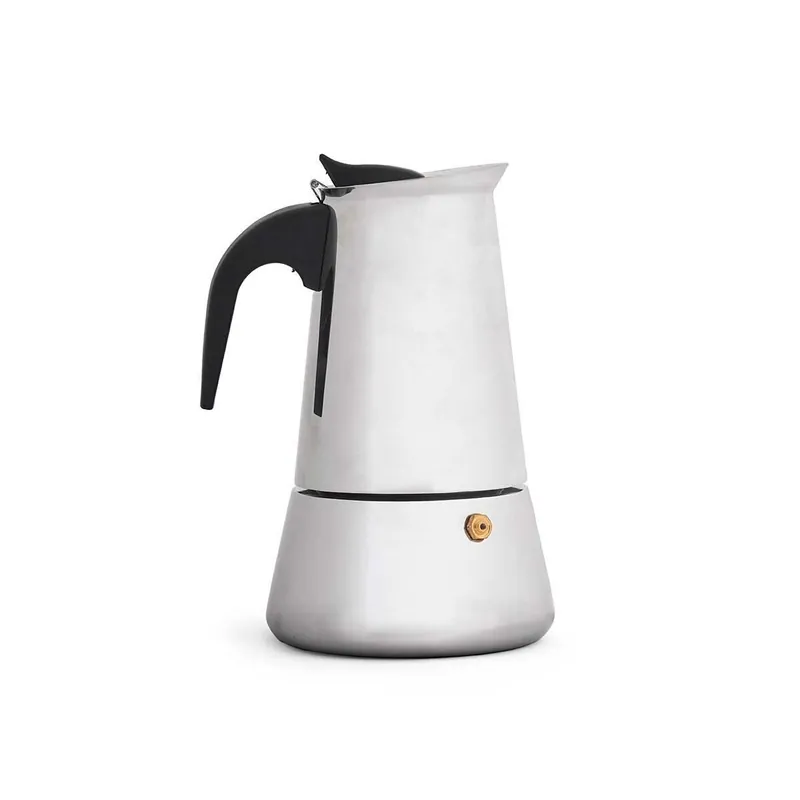 Cafetera Italiana Negro Plateado Acero 4 Tazas - Cocina