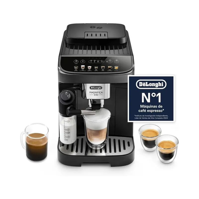 Cafetera superautomática DeLonghi Magnifica Evo 1100W 1,8L MyMenu 1-2 tazas negro