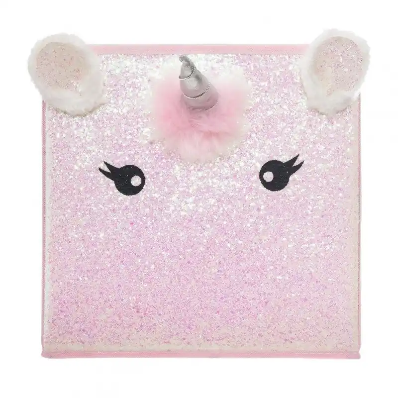 Caja de almacenamiento cartón rosa 31x29x29cm - Decoración