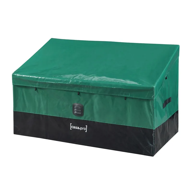 Caja de almacenamiento para exteriores Alanno de 387 L 122x64x76 cm - Verde/Negro [casa.pro]