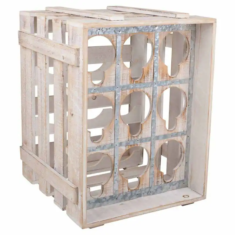 Cajón botellero de madera marrón 33x32x43 - Cocina
