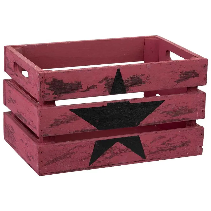 Cajon de madera rojo 18x12x10h cm - Decoración