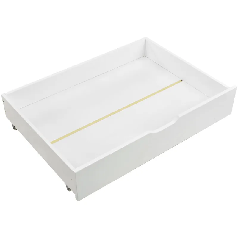 Cajonera 93x67x20cm - 2 cajones, almacenamiento bajo la cama, MDF, ruedas - Blanco