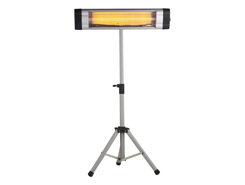 Calefactor halógeno con protección IP20. Diseño en vertical fabricado en ABS negro, de 3000W. Mide 101x70x180 cm. - Electrodomésticos
