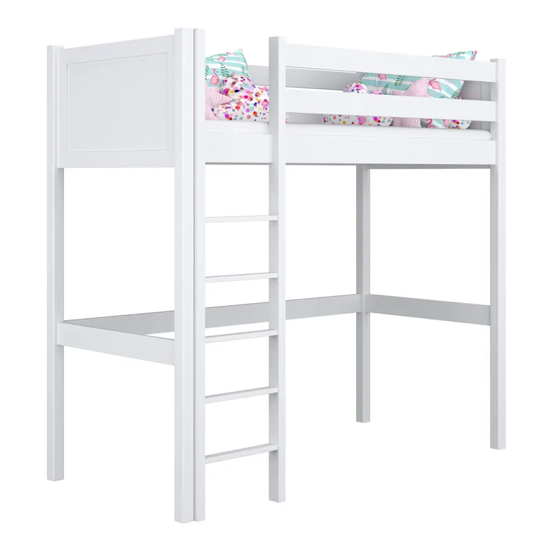 Cama alta de madera N06 blanco - Bebé