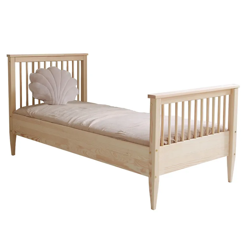 Cama 90x190 con somier patas de 19 cm Daphné Madera - Descanso