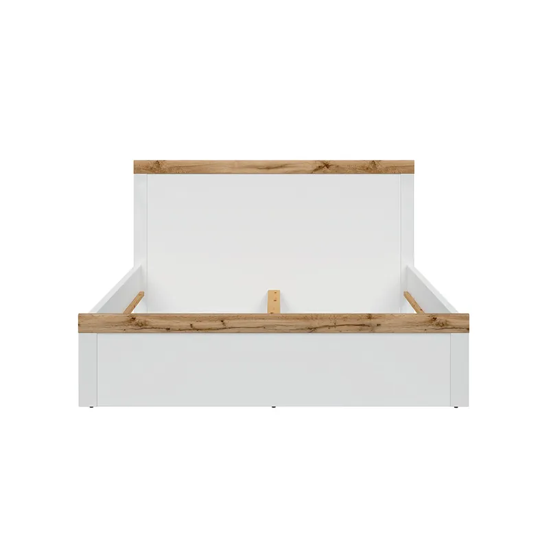 Cama 160x200 Hella Blanca y Madera - Descanso