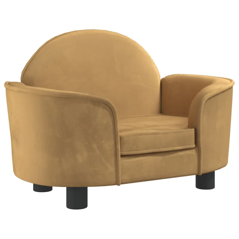 vidaXL Cama para perros de terciopelo marrón 66x40x45 cm - Jardín