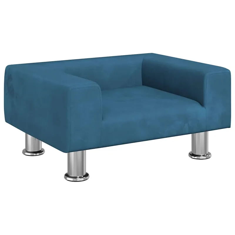 vidaXL Cama para perros de terciopelo azul 50x40x26,5 cm - Jardín