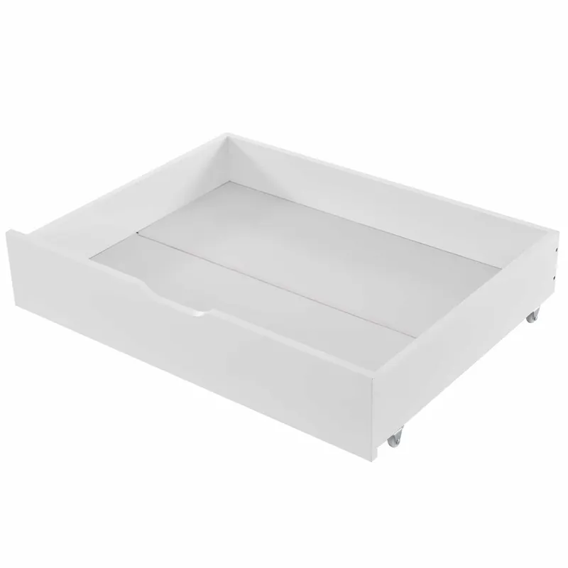 Cajones para cama 93x66.5x20cm - 2 cajones, almacenamiento bajo la cama, MDF + ruedas, blanco