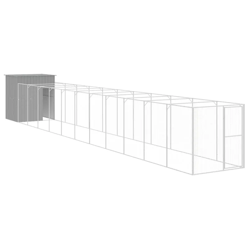 vidaXL Caseta perros corral acero galvanizado gris claro 165x251x181cm - Jardín
