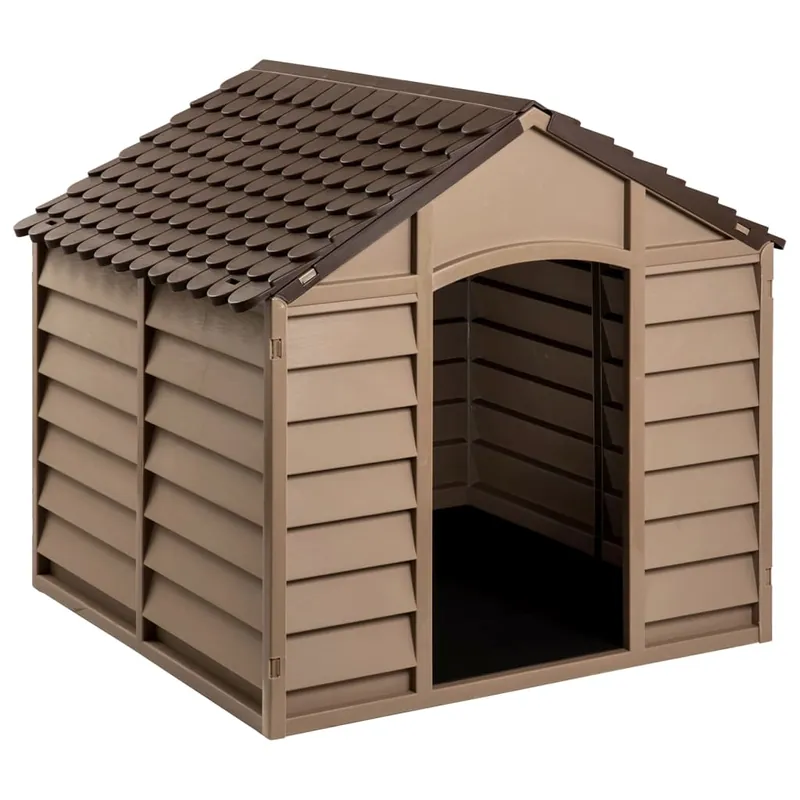 vidaXL Caseta para perros polipropileno marrón 86x84x82 cm - Jardín