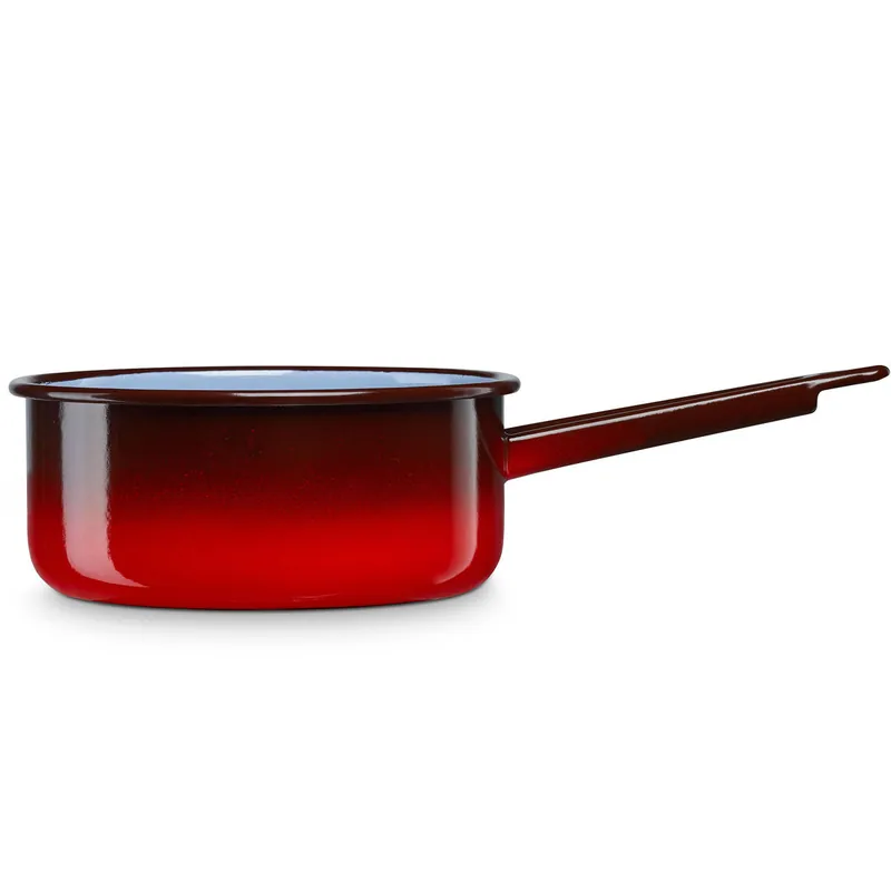 Briebe Ignea Cazo Cocina Hervir Leche Acero Esmaltado 14 cm Hervidor 1 L, Inducción, Todo Tipo Fuego, Horno, , Rojo