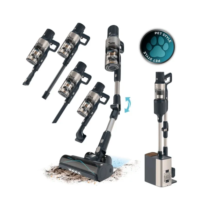 Aspirador escoba Cecotec Conga Rockstar 5500 Hurricane Station Pet Flex inalámbrica + base de autovaciado negro - Electrodomésticos