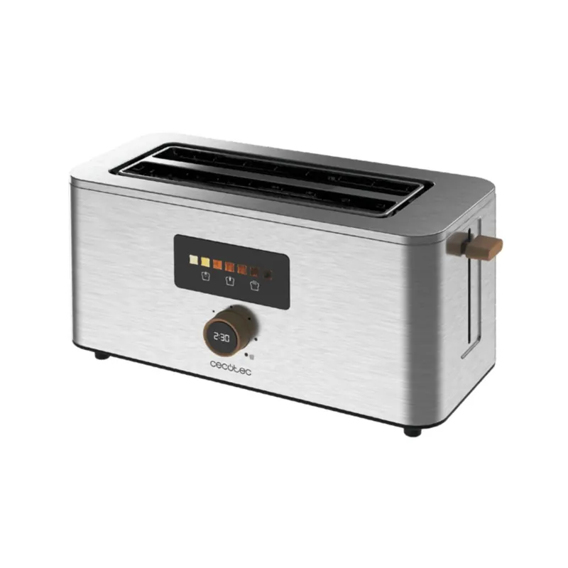 Tostador Cecotec Touch&Toast Etra Double 1500W 2 ranuras largas acero - Electrodomésticos