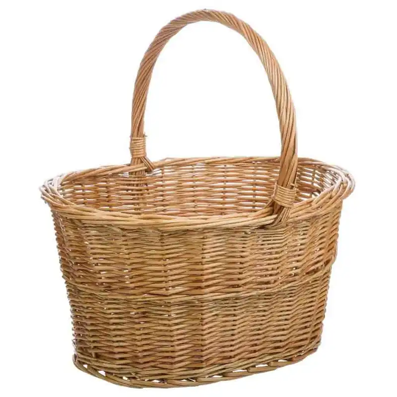 Cesta de mimbre marrón 42x30x22/42 - Decoración