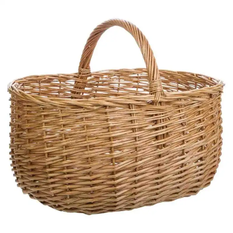 Cesta de mimbre marrón 41x31x21/33h cm - Decoración