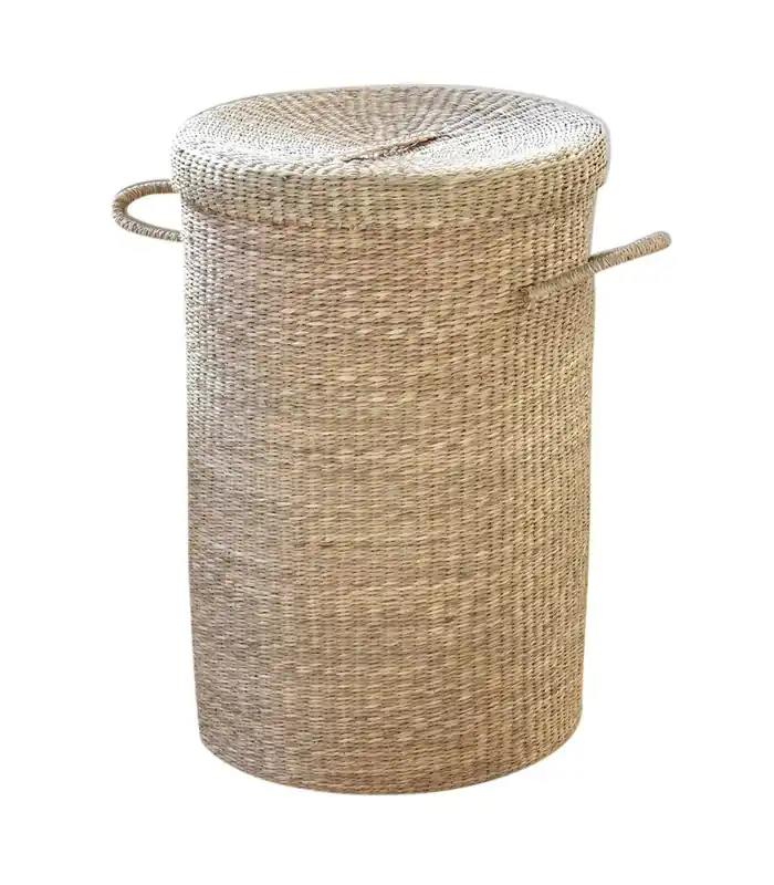 Cesta para ropa de junco de mar natural - Baño