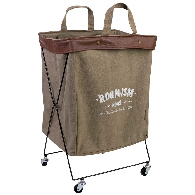 Cesto de la ropa de metal y tela 41x32x58h cm - Baño