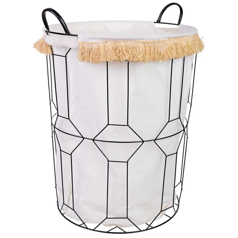 Cesto de la ropa de metal y tela d45x56/63 - Baño
