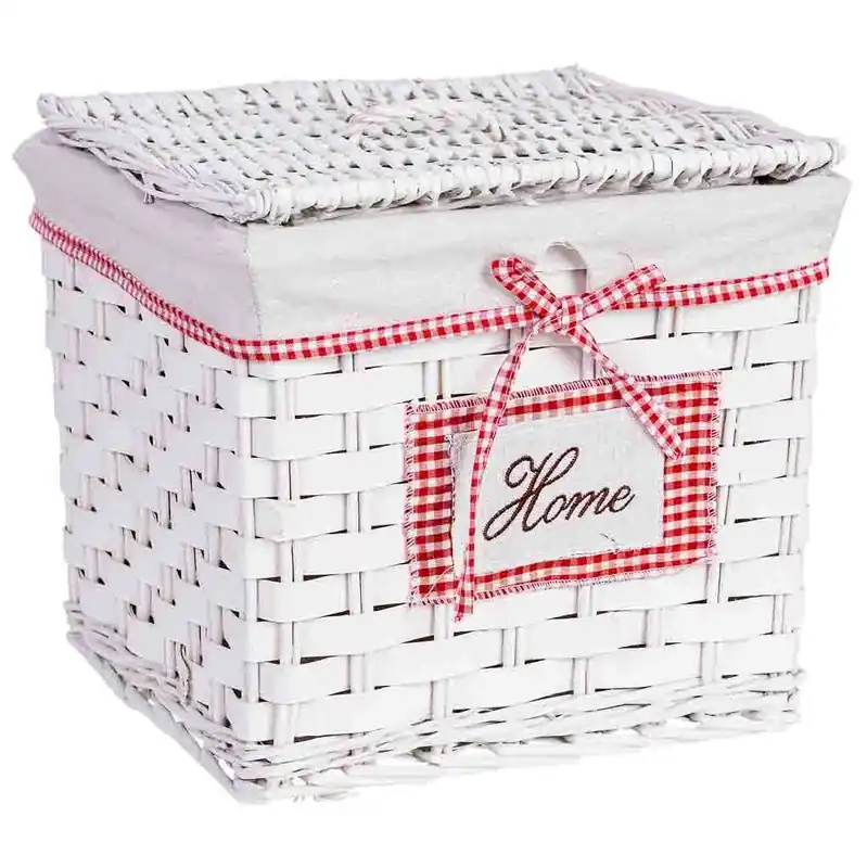 Cesto de ropa de mimbre gris 32x32x28h cm - Baño