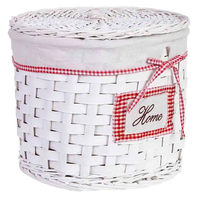 Cesto de ropa de mimbre gris 35x35x29h cm - Baño