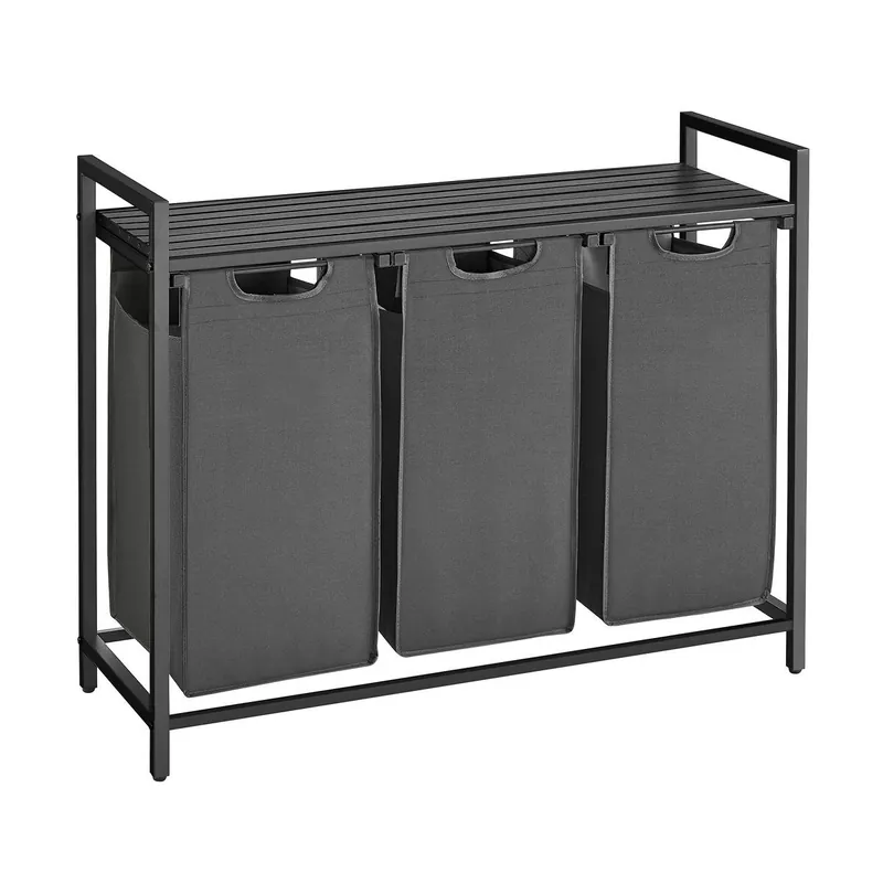 Cesto de ropa con 3 compartimentos - L92,5 cm