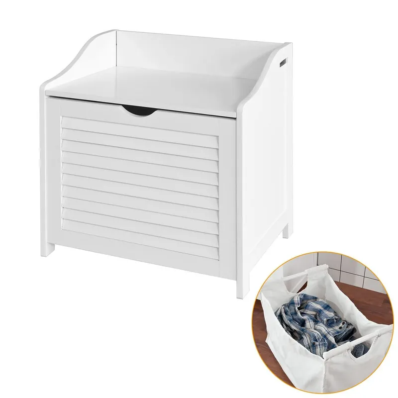 Cesto para la Colada,Canasto para la Ropa Sucia con un Saco,Blanco FSR40-W SoBuy