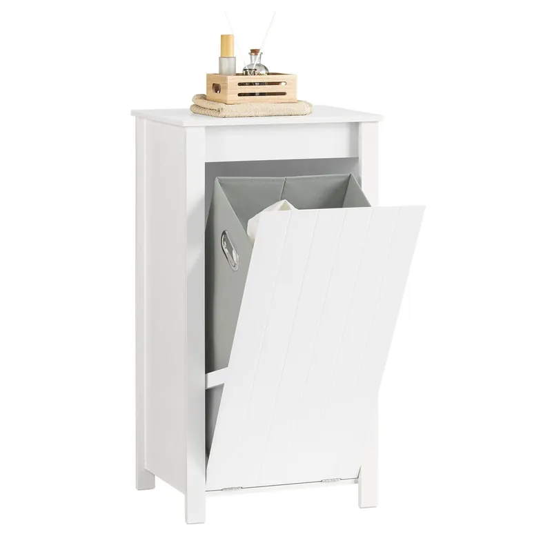 SoBuy BZR100-W Cesto para Ropa Sucia con 1 Cesto Blanco