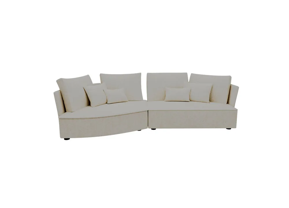 Chaise longue izquierda 4 plazas LUGANO tela 1 color azul - Sofás sillones puffs