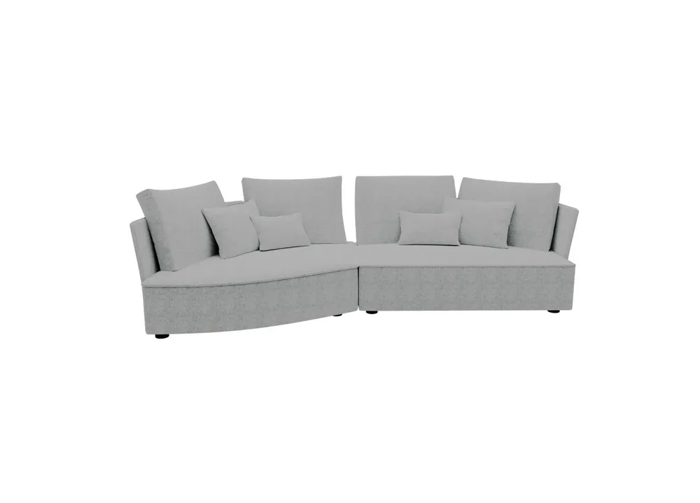 Chaise longue izquierda 4 plazas LUGANO tela 2 color azul - Sofás sillones puffs