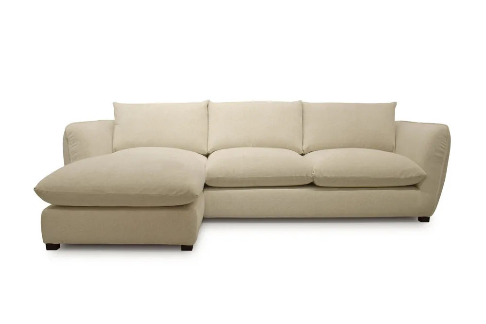 Chaise longue CLEMENCE izquierda 4 plazas beige - Sofás sillones puffs