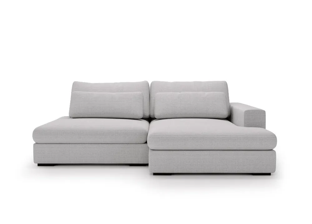 Chaise longue con cama PASSION derecha 3 plazas gris claro - Sofás sillones puffs