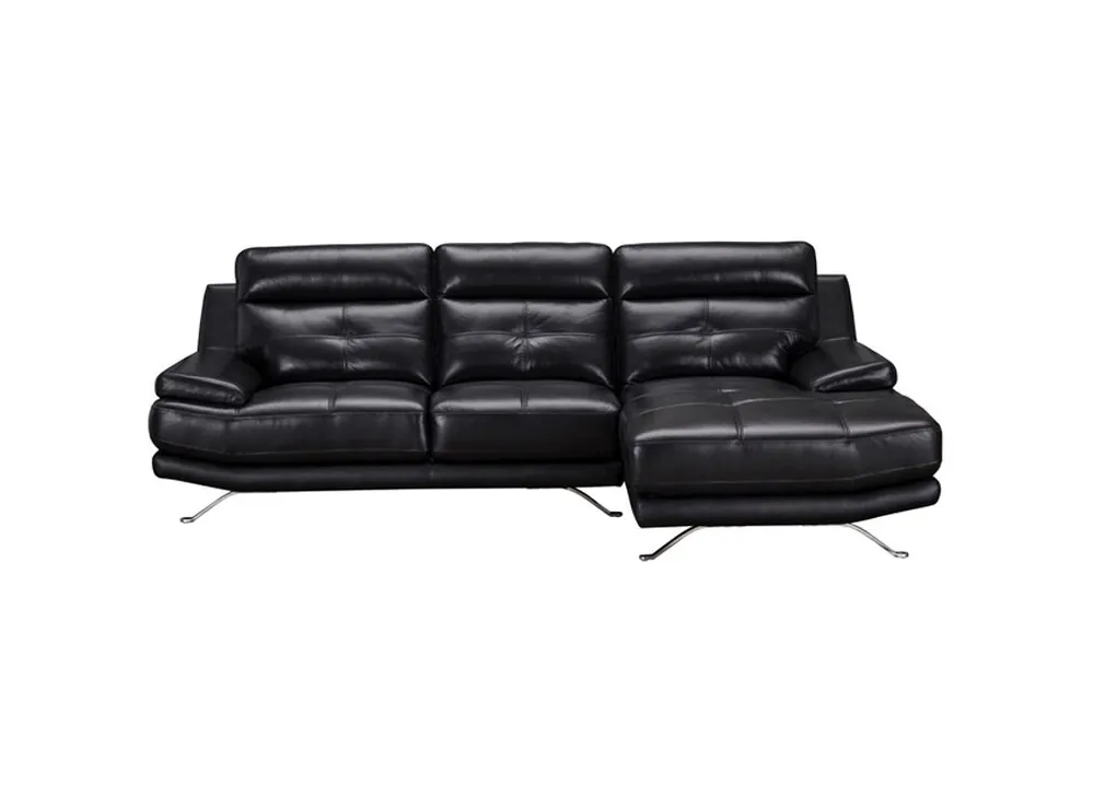 Chaise longue de piel 4 plazas HAWAI lado derecho azul marino - Sofás sillones puffs