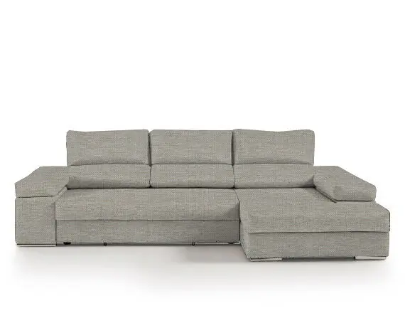 Chaise longue L BARI XL derecha 4 plazas azul - Sofás sillones puffs