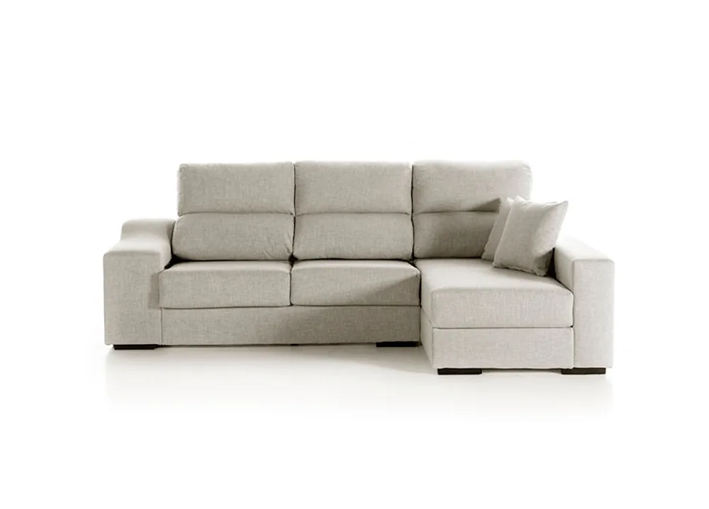 Chaise longue LUCIA IV derecha 4 plazas beige - Sofás sillones puffs