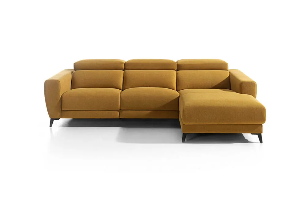 Chaise longue 4 plazas relax eléctrico DRAX derecho mostaza - Sofás sillones puffs