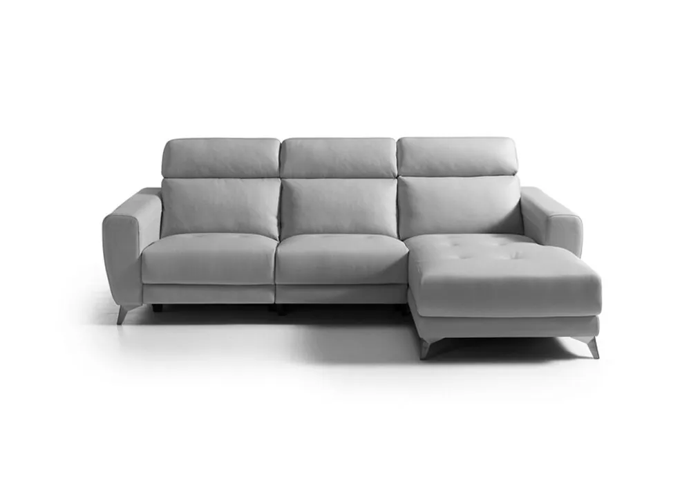 Chaise longue SALMA relax eléctrica derecha 4 plazas gris - Sofás sillones puffs