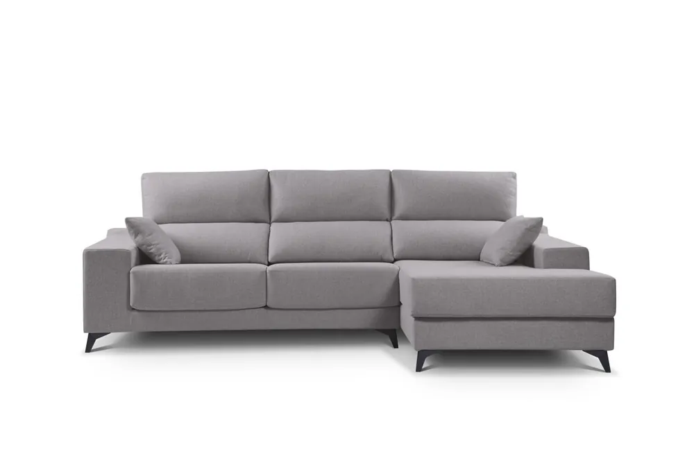 Chaise longue XL con arcón NOELIA derecha 4 plazas azul claro - Sofás sillones puffs