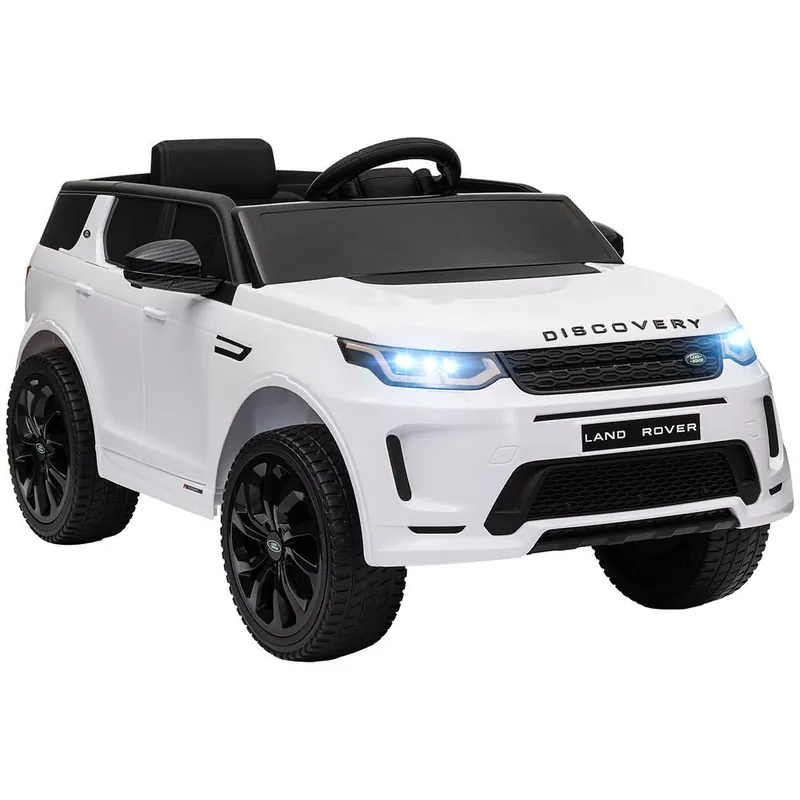 AIYAPLAY Coche Eléctrico para Niños de +3 Años con Licencia Land Rover Discovery Sport Carro Eléctrico Infantil con Batería 12V Mando a Distancia Arranque Lento Faros Bocina y Música Blanco - Electrónica