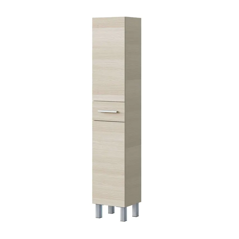 Columna de Baño Athena con 2 Puertas y 1 cajón Color Roble o Blanco 182x35x31 cm