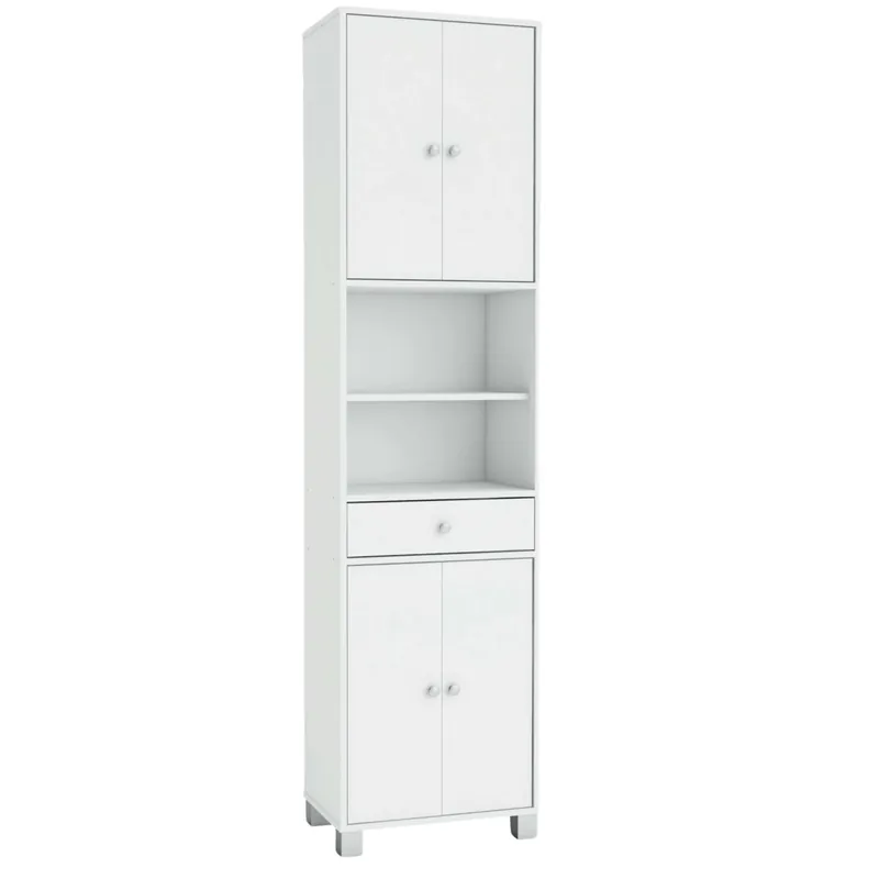 Columna de baño Bikini Armario Blanco Aseo con Cajón Alta Capacidad de Almacenaje 196x51x33