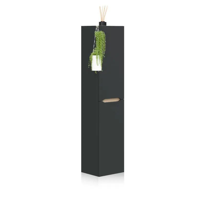 Columna de baño suspendida Opera Antracita - Roble 31 x 135 x 26 cm