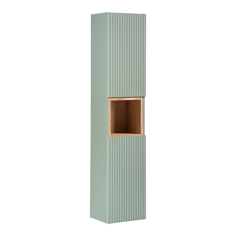 Columna de pared 2 puertas 1 compartimiento Jade Verde y Madera - Baño