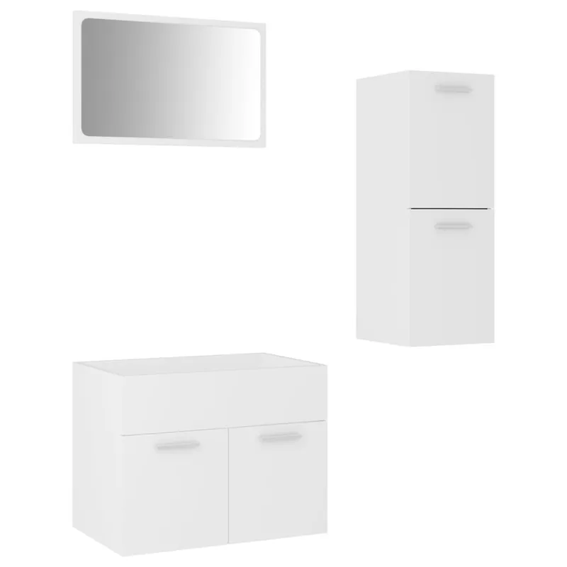 vidaXL Juego de muebles de baño madera de ingeniería blanco